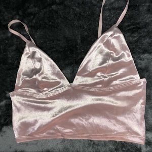 Pink Velvet Garage Crop Tank Top